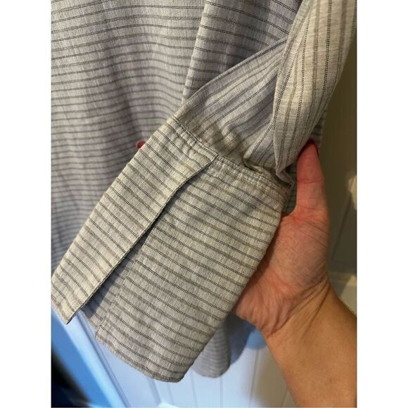 Madewell Split Cuff Gray Cotton Tunic Women Top Weathered Concrete Size XS H3939 - Picture 6 of 13